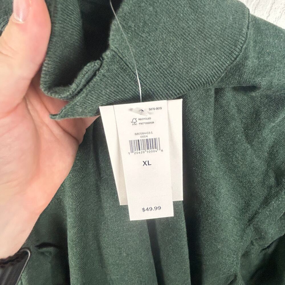 NEW Banana Republic Funnel Mockneck Sweater Mens Size XL Olive Green NWT - Picture 7 of 10